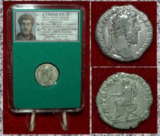Ancient Roman Empire Coin Of Commodus Emperor On Reverse Silver Denarius