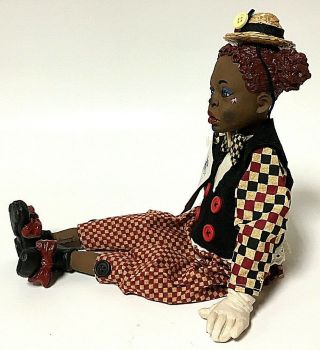 Signed Special Edition Daddy’s Long Legs BUTTONS Black Americana Girl Clown Doll 3