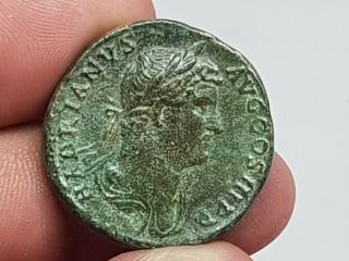 Rare Ancient Roman Bronze Coin Sestertius Of Hadrianus 16 Gr 27,  5 Mm