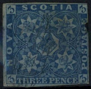 Nova Scotia 1851 - 1860,  3d Blue E21121