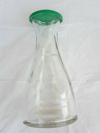 (two) Vintage Good Seasons Glass Salad Dressing Oil & Vinegar Bottle Green Cap