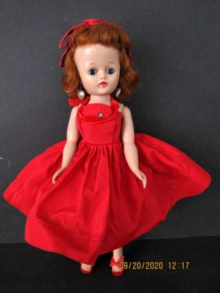 Vintage Vogue Redhead Jill Doll In Christmas Outfit