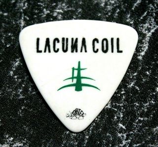Lacuna Coil // Marco Coti Zelati Tour Guitar Pick // White/black/green Maki