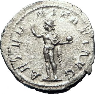 Gordian Iii 240ad Rome Authentic Ancient Silver Roman Coin Sun God Sol I73266