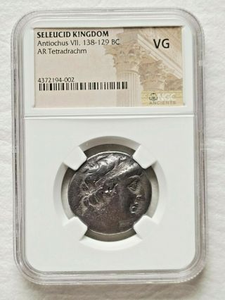 Seleucid Kingdom Antiochus Vii 138 - 129 Bc Ar Tetradrachm Silver Ngc Vg