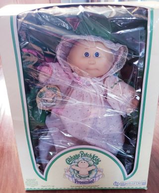 1983 Vintage Cabbage Patch Kids Doll Preemie 3870 Blue Eyes