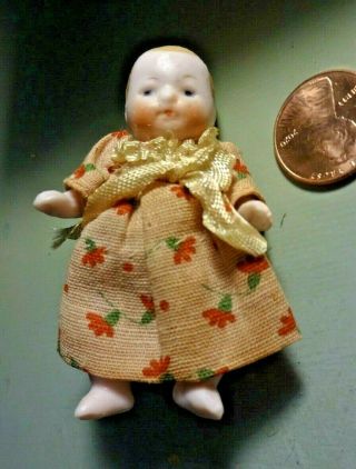Old Mignonette 2 1/2 " All - Bisque Baby Doll Made In Germany Probably Kestner