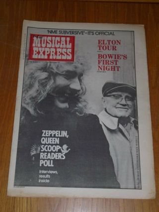 Nme 1976 February 14 Elton John David Bowie Led Zeppelin Queen Robert Plant