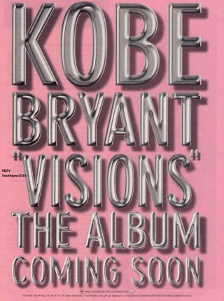 2000 Kobe Bryant " Visions " The Album Promo Print Advertisement