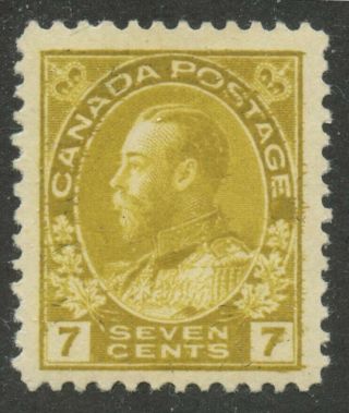 Canada 1916 Kgv Admiral 7c Yellow Orchre 113 Vf Mlh