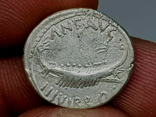 Ancient Roman Silver Denarius Coin Mark Antony 2.  6,  Gr 16 Mm