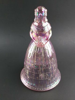 Vintage Lenox Imperial Glass Pink Iridescent Southern Belle Ringing Bell Stamped