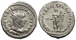 Roman Imperial Trajan Decius Ar Antoninianus 249 - 251 A.  D.  Near Ef Genivs Exerc I