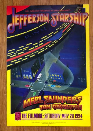Jefferson Starship/fillmore Concert Poster/bill Graham 1994/jefferson Airplane