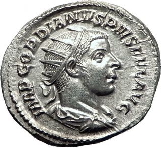Gordian Iii 241ad Rome Authentic Ancient Silver Roman Coin Jupiter / Zeus I63297