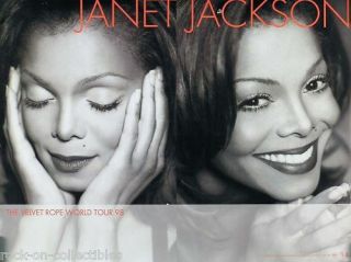 Janet Jackson 1998 Velvet Rope World Tour Promo Poster