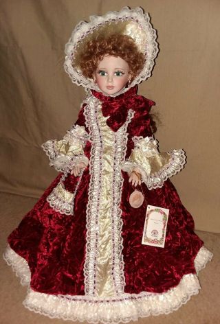 World Gallery 23 " Full Body Porcelain Doll Kais Dolls American Artists Rare Red