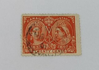 Stamp Pickers Canada 1897 Queen Victoria Jubilee 20c Scott 59 Fine $115