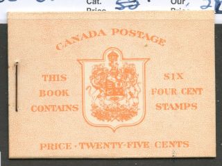 Canada 1943 Kgvi Booklet Type Ii,  7c & 5c Rates English Bk36e