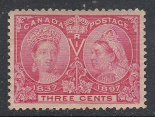 Canada Og Scott 53 3 Cent Bright Rose " Diamond Jubilee " Vf