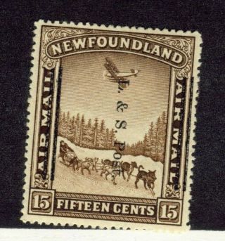 Newfoundland Stamp 211ii - 15c Brown Land & Sea Post Op Shifted Mh Vf Cv= $100.  00