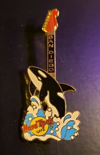 Hard Rock Cafe Pin San Diego - Guitar Neck With Shamu Killer Whale - (8243) 1997