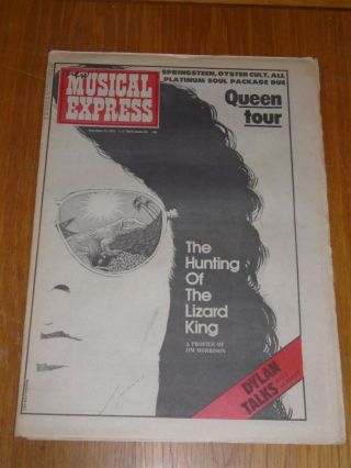 Nme 1975 September 27 Jim Morrison Bob Dylan Queen Tour Bruce Springsteen