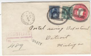 Canada 1916 Registered Cover Winnipeg To Detroit Usa 8c Rate