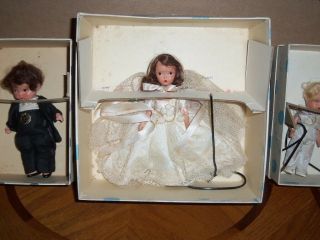 Vintage Nancy Ann Storybook Dolls 1939 BRIDE,  GROOM,  RING BEARER BOXES 3
