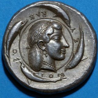 Ancient Greek Coin Silver Tetradrachm Sicily,  Syracuse,  480 - 475 Bc - Fourree