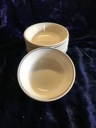 Vintage Corelle Cream Blue Ring 11 Fruit Bowls