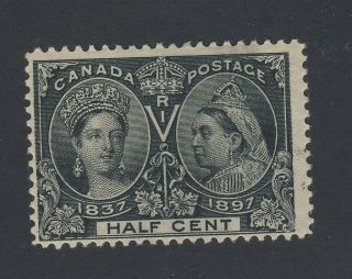 Canada Queen Victoria Jubilee Stamp 50 - 1/2c Black Mh F/vf Guide Value = $100.  00