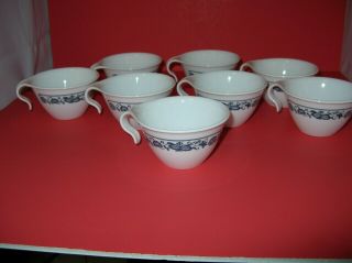 8 Vintage Corelle By Corning Ware Old Town Floral Blue Hook Coffee Cups
