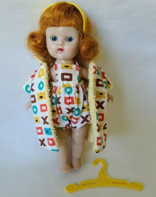 Early 1950s Vogue Ginny Doll Red Head Blue Eyes Painted Lashes - Slw