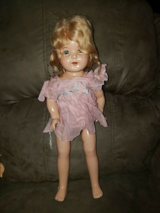 Vintage Antique Composition 18 " Doll Shirley Temple Style
