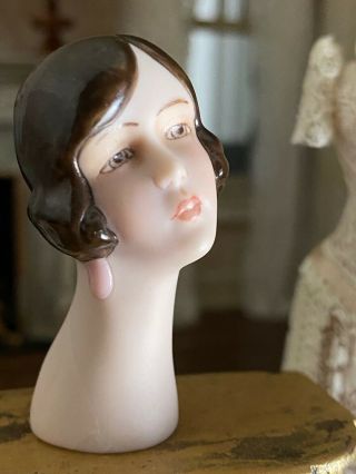 Vintage Miniature Dollhouse Artisan Porcelain Counter Display Head J.  Pardina