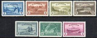 Canada 1946 - 47 Peace Re - Conversion Issue 8c - $1 Plus 7c Air Sg401 - 407 Mm