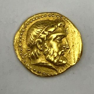 Metapontum,  Lucania,  Italy,  Circa 340 - 330 B.  C.  Zeus / Ear Of Barley Gold 1.  9gr