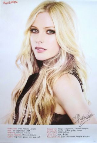 Avril Lavigne " Looking Over Her Shoulder & Vital Statistics " Poster From Asia