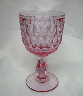 Fenton Thumbprint Colonial Pink Water Goblet