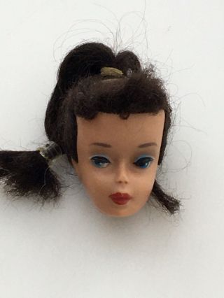 4 Ponytail Brunette Vintage Barbie Head Fixer 1960