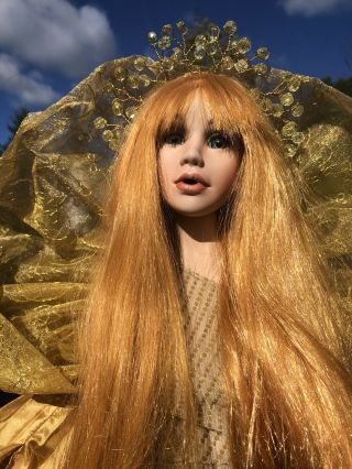 Brigitte Von Messner Porcelain Doll 26  Gold Fantasy " Mystic And
