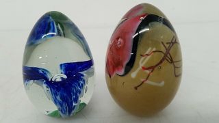 Mount St.  Helens Ash Glass Egg Paperweights " Msh 88 "