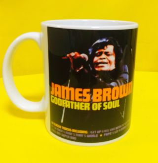 James Brown Godfather Of Soul 1993 Cd Cover On A Mug.