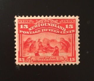 Stamps Canada Newfoundland Sc70 15c Scarlet Seals Of 1897,  Pl.