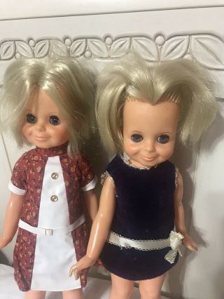 Set Of Two Blonde Ideal Crissy Family Grow Hair Dolls Vintage 70’s