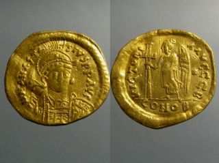 Anastasius Gold Solidus_constantinople Mint_victory Standing