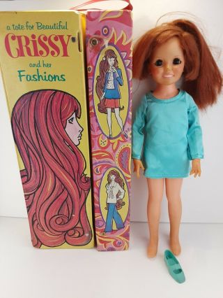 Vintage 15 " Crissy Doll With Growing Hair And Fashion Case (one Shoe Only :