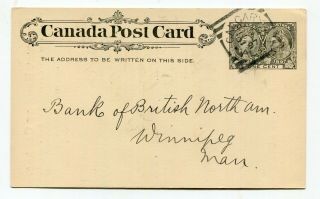 Canada Ab Alberta - Calgary 1897 Squared Circle - Qv Jubilee - Bank Postcard -