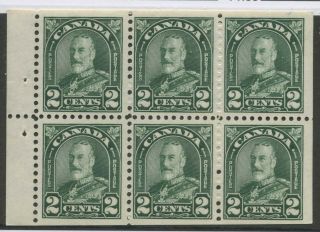 Canada 1930 Kgv Arch/leaf 2c Green Booklet Pane Of 6 164a Vf Mnh